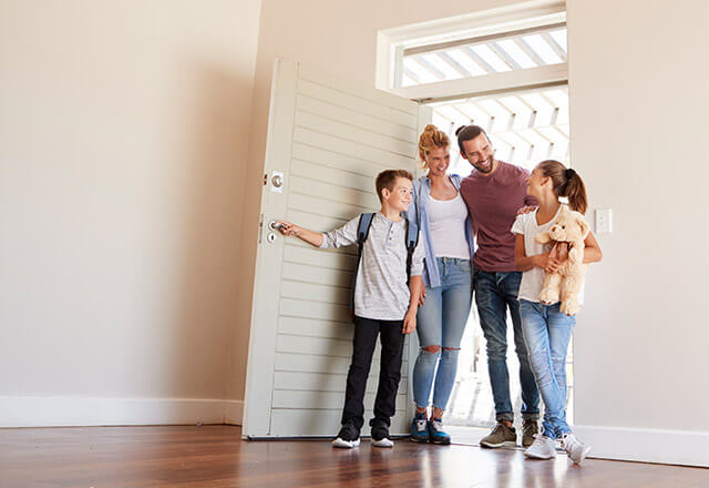 Family in new home with second mortgage loan